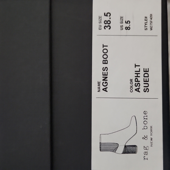 *LAST PAIR*RAG & BONE AGNES BOOT 8.5 Asphlt grey suede boots NEW IN BOX #1191 - Picture 8 of 10